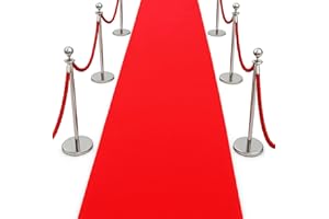 Sparkles Partyware Red Carpet Runner - Pack of 1-15ft Red Fabric Runner for Indoor and Outdoor Use - Perfect Decoration for Hollywood-Themed Parties, Weddings, Proms, Carpet Events