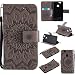 Produktbild Hozor PU Leder Hülle für Huawei Nova 5.0 zoll Embossing Prägung Blumen Muster Ledertasche Weiche TPU Soft Rückseite Abdeckung Handytasche Bumper Schutzhülle Brieftasche Flip Case Wallet Cover Bookstyle Handyhülle Tasche Anti-Scratch Shell Folio Klapphülle mit Standfunktion Magnetverschluss und Kredit Kartenfächer - grau