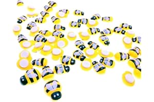 Bessy shop Petite Abeille en Bois,100 Pièces 10x13mmMini Abeille en Bois Mini Abeille Auto-Adhésive Stickers Bois Abeille pour DIY Décoration Artisanale Scrapbooking