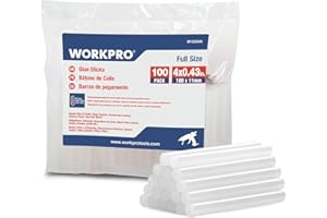 WORKPRO Lot de 100 Bâtons de Colle Chaude 100 x 11mm, Bâtonnets de Colle Transparents Universels pour Pistolet à Colle Chaude, Idéal pour Bricolage, Artisanat, Loisir