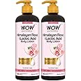 WOW Skin Science Himalayan Rose Body Lotion For Light Hydration | Normal To Oily Skin | with Rose Water, Beetroot Extract | 400mL | Pack of 2