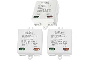 3 LED-transformatorer Mini 12 V/DC, 12 V/DC 12 W, mini LED-transformatordrivdon – likströmsdrivdon, 0–10 W mini elektronisk transformator