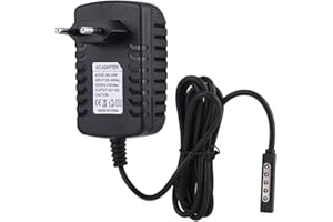 DPOFIRS Adaptador de corriente para Microsoft Surface RT / RT2,5 pin Interfaz Magnética Universal de Chips IC Duales Incorporados,12V 2A Cargador de Tableta con Adaptador de Corriente Multifuncional(EU)