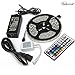 Produktbild ELINKUME 5050 LED Strip angezündet, 16,4 ft 5M 150LEDs nicht wasserdicht RGB LED Seil, mit 12V 5A Power Supply und 44Key IR-Fernbedienung geeignet für Zuhause und in der Bar Licht Dekoration