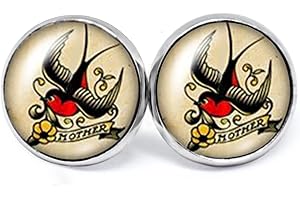 JUANLOWE Rockabilly Orecchini - Vari Motivi - Old School Tattoo Orecchini in Acciaio Inossidabile per Donna, Uomo, Unisex