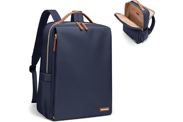 Sac à Dos élégant Pour Ordinateur Portable Pour Femme, Approuvé Par Les Compagnies Aériennes, Voyage, Travail, école, Sac à Dos Décontracté Pour Ordinateur Portable de 15,6 Pouces (Bleu Marine)