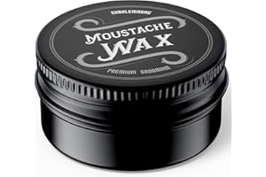 Cire à moustache de Charlemagne - Cire à barbe pour homme - Avec de la vraie cire d'abeille et du beurre de coco - Ingrédients naturels - cire a moustache soin de la barbe - cire abeille moustache