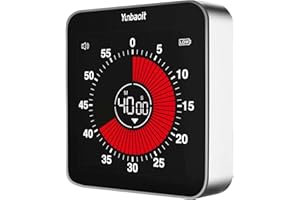 Yunbaoit VT08 Pro Timer visivo ricaricabile digitale con schermo a colori da 3.4", 60 minuti conto alla rovescia, strumento per la gestione del tempo per l'apprendimento, il lavoro e la cucina