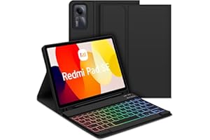 GOOJODOQ Tastiera Custodia per Xiaomi Redmi Pad SE 11" 2023, Layout Italiano Tastiera retroilluminata Bluetooth staccabile e custodia protettiva per Xiaomi Redmi Pad SE 11 Pollici 2023, Nero