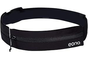 Eono Water Resistant Running Belt with Adjustable Elastic Strap, Large Capacity Running Waist Pack for Workouts, Exercise, Cycling, Walking, Travel & Outdoor Activities