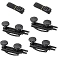 Yuhtech 4 Pcs Roof Box Mounting U Bracket, Universal Car Van Mounting Fitting, Accessories for Roof Boxes with 8 Robust Lock Nuts and 2 Straps