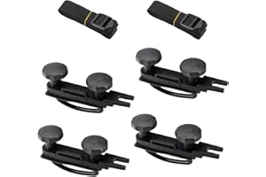 Yuhtech 4 Pcs Roof Box Mounting U Bracket, Universal Car Van Mounting Fitting, Accessories for Roof Boxes with 8 Robust Lock Nuts and 2 Straps