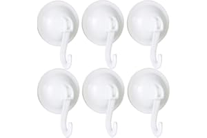 FANGZIDM 6 Stück Saughaken Wiederverwendbare Non-mark Wasserdichte Saugnäpfe Wandhaken Kleiderbügel für Mäntel Handtücher Taschen Schlüssel im Badezimmer Küche Büro