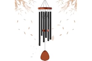 DONGDA Campanelli a Vento Esterni, Scacciaspiriti da Esterno con Gancio, Campane Tubolari a Vento con 6 Tubi di Alluminio Campana a Vento Souvenir per Arredo Giardino Cortile (68cm)