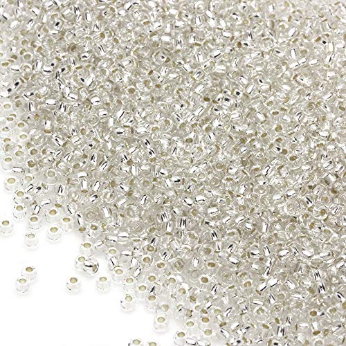 Preciosa Paquete de 100 Gramos de Cuentas, bañadas en Plata, Cristal checo, Estilo rococó, tamaño de 2,1 mm