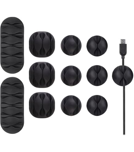 20 Clips Adhésifs Pour Câbles De Bureau - Organisateur De Fils électriques, Câbles Téléphone, Casque