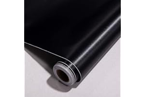 GLOW4U Magicvalley Película de Acero Inoxidable de Metal Cepillado de Vinilo Autoadhesivo para refrigerador, lavavajillas, Estufa, Puertas de Horno, electrodomésticos, Muebles (Negro, 40CMX3M)