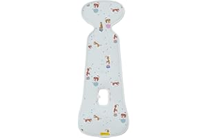 Aeromoov - Cojín para asiento de bebé Air Layer - Inserto para asiento de coche o cochecito - Grupo 1 - Funda de verano antisudor - Algodón orgánico - Circus Tigers
