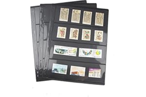 MUROAD Pagine di francobolli per raccoglitori di album, 10 fogli 4S pagine per fogli di francobollo, confezione professionale (4 righe)