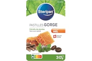 Steripan - Pastilles Gorge - Saveur Miel - Extraits de Plantes sans Sucre Ajouté - 30g
