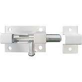 Badem10 Door Slider Small Metal White Mauser Slider Sliding Lock 25x40 mm Door Window Safety Lock