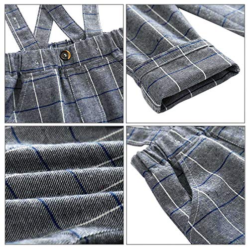 Feoya Jungen Outfits langarm Frühlinganzug Fliege Taufanzug Baby Baumwolle Hemd Hose Set Hochzeit Anzug 6-9 Monaten - 6