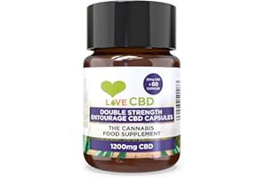 Love CBD Entourage CBD Capsules - Double Strength 1200mg Broad Spectrum - Vegan Friendly - 60 Capsules - UK Made