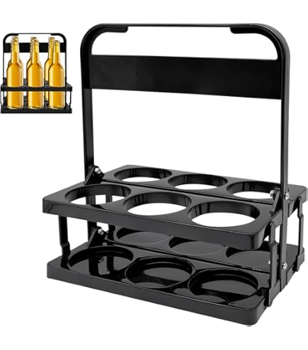 achilles Bottle-Bag 6-delige flessenzak voor 6 flessen, flessendrager in zwart, 25 cm x 17 cm x