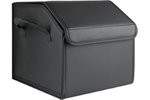 Enerfero Organizador de Maletero Plegable de PU – Caja de Almacenamiento Multiuso para Coche, SUV y Camión – Gran Capacidad – Base antideslizante – Impermeable