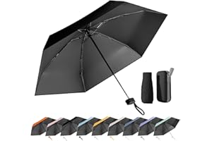 MPXEAVG Kompakter Regenschirm, Mini Schirm, Schirm UV Schutz, Regenschirm Damen Klein, Ultraleicht, Sonnenschirm Tragbar, Regenschirmbox