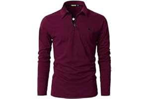 VMSUCIJ Polo Hombre Manga Larga Tejido Oxford Patchwork Camiseta Cuadros Patchwork Cuello Tapeta Clásico Golf Tenis Camiseta con Bolsillo