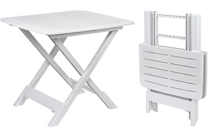 Spetebo Table pliante Tevere, Blanc, 80 x 72 x 70 cm, Idéale comme table d'appoint