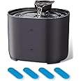 E-SMARTER Cat Water Fountain for Drinking, 2.2L Cat Water fountain with 4 Filters, Deep Purification Water Fountain Cat Bowl with 2 Level of Water Flows, Water Fountain for Cat and Dog