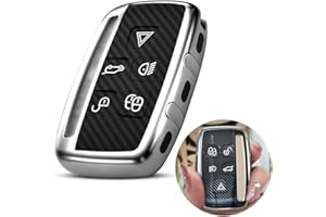 XMSCN Funda para Llavero Compatible con Land Range Rover Discovery Jaguar de 5 Botones, Funda de TPU para Jaguar F-Pace F-Type XE XF XFR XJ Compatible con Land Rover Range Rover Discovery Evoque LR2 LR4
