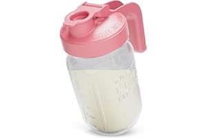 County Line Kitchen Glass Mason Jar Pitcher with Lid - Wide Mouth - Heavy Duty, Leak Proof - Sun & Iced Tea Pitcher, Breast Milk Storage, Water