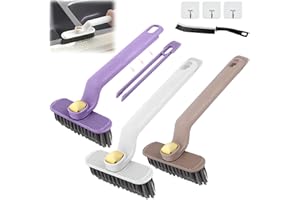 71NMLY Cepillo Giratorio de Limpieza Multifuncional de 3 Piezas, Cepillo de Limpieza de Grietas, Cepillo de Limpieza de hendiduras con cerdas duras de 360°para Cocina, Ventanas, baño