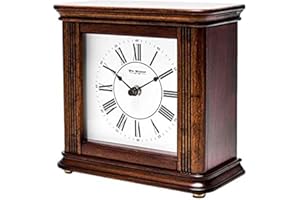 WIDDOP AND CO Widdop Antique Column Design Square Westminster Chiming Mantel Clock, Choice of Chimes W2904