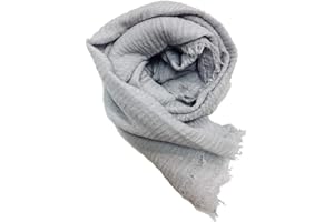 SHOES LANE Ladies Maxi Long Crinkle Frayed Edges Crimp Mix Cotton Scarf Hijab Shawl Wrap