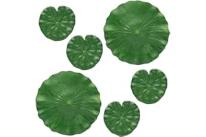 Sixfolo 6 Pcs of Artificial Lotus Leaf Fish Pond Lotus Leaf Water Lily Pads for Pond Aquarium Home Garden Ponds Fish Pond Pool Decoration