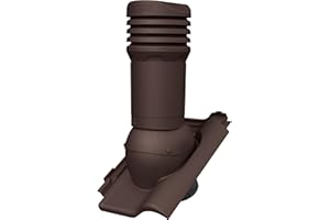 Parotec Cheminée de purge passive DN 125 mm pour Röben - Tuile de toit Monza Plus ventilateur de toit/aérateur (RAL 8017 – Marron)