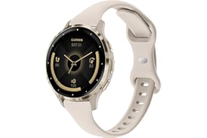 TUCOMO Schlanke Silikon Armband kompatibel mit Garmin Venu 3S / Vivoactive 4S / Venu 2S / Vivomove 3S, 18mm Dünne Weiche Schmale Sport Ersatzarmbänder für Garmin Forerunner 255s/265S