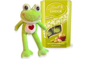 NARAMAKI Lindt Lindor - Regalo Navidad 2024-200 g, pistacho + tortuga de peluche 20 cm – Caja de regalo (PISTAQUIO)