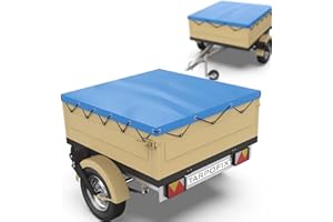 Tarpofix® Bâche Protection Plate 130 x 105 x 7,5 cm avec Corde de bâche - Bâche de remorque renforcée en PVC - Bache pour remorque Divers modèles de remorques de Voitures de 350kg & 500kg FP DDR