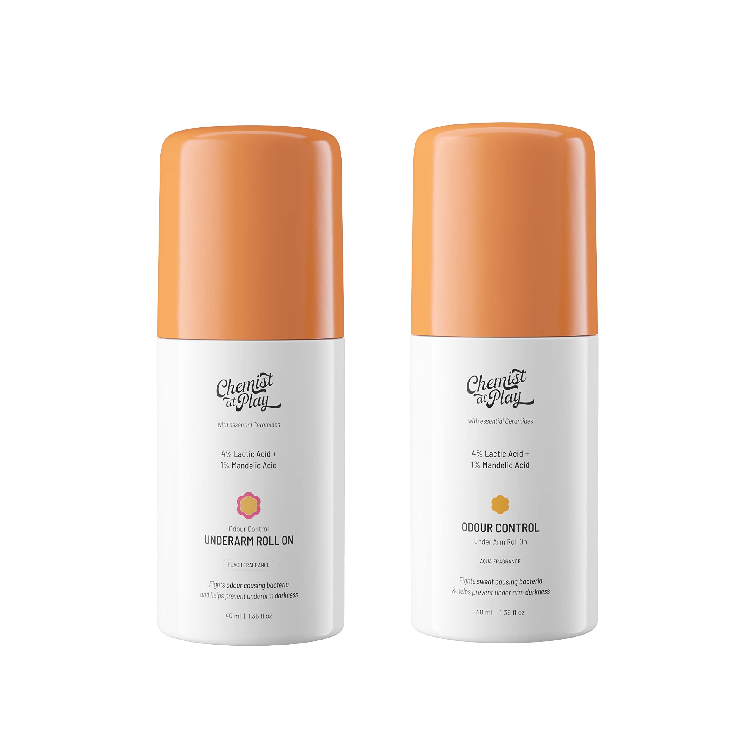 Chemist at Play UnderArm Roll-On with 5% Lactic Acid & 1% Mandelic Acid | Prevents Odour, Brightens Skin & Exfoliates Underar