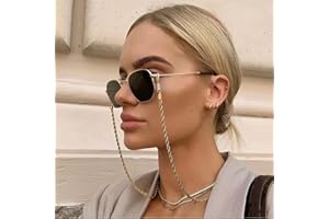 Bramian Twist Sunglasses Chain Simple Sunglasses Glasses Chain Glasses Accessories Decor for Woman and Girls (Gold), One Size