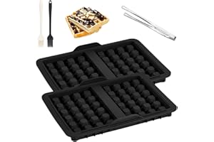 OLDPAPA Silikonowe wkładki waflowe do Airfryer AF400EU AF451EU AF500EU, silikonowa forma waflowa do frytkownicy na gorące powietrze, gofry z klipsem szczotkowym, podwójny wkład do piekarnika, belgijska