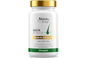 ‎NAROVITAL Haar Vitamine Haarausfall - 120 Kapseln I Hochdosiert mit Biotin, Zink, Selen, OPC, Hirse-Extrakt (reich an Silizium und Kieselerde) ohne chemische Haarwuchsmittel I Haarvitamine für Haar- & Bartwuchs