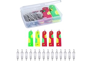 DOSYEN Needle Threaders Hand Sewing Tool for Embroidery and Cross Stitch, Include 5Pcs Plastic Needle Threaders 50Pcs Stainless Steel Needle Threader and 1 Storage Box