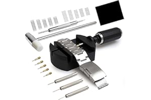 GLDCAPA Outil Reparation Bracelet Montre, Outil de Dimensionnement de Bracelet de Montre, Remplacement de Goupilles de Montre, Marteau de Montre, Goupilles de Poinçonnage (Noir)