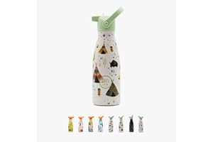 Cool Bottles - Botella de Agua de Acero Inoxidable - 260 ml - Indian Tribe - 26,5x7cm - Bebidas frías 36 horas y calientes 18 horas - Libre de BPA - Triple-Cool Technology